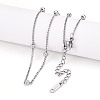 Non-Tarnish 304 Stainless Steel Satellite Chain Necklace for Men Women NJEW-E076-01P-1