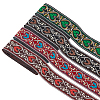 FINGERINSPIRE 14M 4 Styles Ethnic Style Embroidery Polyester Ribbons OCOR-FG0001-46-1