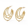Brass Half Hoop Earrings X-EJEW-A056-31G-1