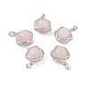 Natural Rose Quartz Round Pendants G-M440-04E-P-1