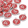 Platinum Plated Alloy Enamel Charms X-ENAM-S118-03F-P-4