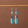 Bohemian tassel turquoise earrings JU8957-5-1