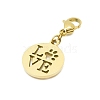 Stainless Steel Flat Round with Hollow Word Love Pendant Decorations PW-WG54D83-01-1