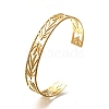 304 Stainless Steel Open Cuff Bangles for Women BJEW-Z083-02G-03-4