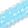 Imitation Jade Bicone Frosted Glass Bead Strands LS-EGLA-A039-J6mm-MB03-1