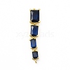 Brass Pave Cubic Zirconia Connector Charms KK-G458-01G-03-1