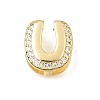 Brass Micro Pave Clear Cubic Zirconia Initial Spacer Bars KK-E802-34G-U-1