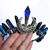 Natural Blue Crystal Hair Bands PW-WG59775-01-2