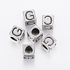 304 Stainless Steel Large Hole Letter European Beads LS-STAS-H428-01AS-G-1