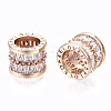 Brass Micro Pave Cubic Zirconia Beads GLAA-S193-025A-2