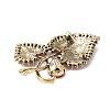 Heart-shape Leaf Zinc Alloy Rhinestones Brooches JEWB-R055-04AG-01-2