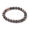 8mm Round Natural Fluorescent Syenite Rock(Glow under UV Light) Beaded Streth Bracelets BJEW-JB10859-1