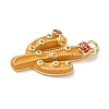 Brass Enamel Pendants KK-B155-21G-03-2