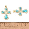 Rack Plating Brass Micro Pave Cubic Zirconia Pendants KK-P268-17I-G-3