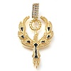 Brass Micro Pave Clear Cubic Zirconia Enamel Pendants KK-S049-29G-1