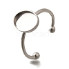 304 Stainless Steel Open Cuff Ring Components STAS-M057-01I-P-1