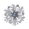 Leaf Zinc Alloy Rhinestone Brooches PW-WG858A0-02-1