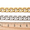 Two Tone 304 Stainless Steel Cuban Link Chain Necklaces NJEW-D303-02GP-5