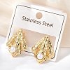 304 Stainless Steel ABS Plastic Pearl Stud Earrings LS-STAS-D368-01B-G-1