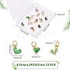 SUPERFINDINGS 12 Pcs 6 Colors Rack Plating Brass Cubic Zirconia Charms KK-FH0002-98-4