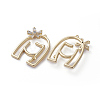 Brass Micro Pave Cubic Zirconia Peg Bails Pendants ZIRC-K083-011G-2