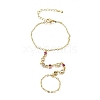 Brass Micro Pave Cubic Zirconia Mittens Bracelets BJEW-C156-01G-01-4