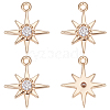 Beebeecraft Brass Cubic Zirconia Charms KK-BBC0005-22-1