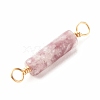 Natural Lepidolite Connector Charms PALLOY-JF01454-09-4