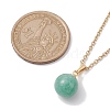 Round Gemstone Pendant Necklaces NJEW-JN04718-02-3