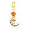 Hollow Moon Alloy Pendant Decoraiton HJEW-JM01394-02-1