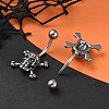 Skull 316 Surgical Stainless Steel Belly Button Rings/Earrings EJEW-G416-04AS-2