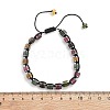 Adjustable Natural Tourmaline and Non-magnetic Synthetic Hematite Braided Bead Bracelets BJEW-Z090-01J-5