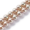 UV Plating Pearlized Glass Pearl Beads Strands GLAA-F128-01A-T15-1