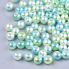 Rainbow ABS Plastic Imitation Pearl Beads X1-OACR-Q174-10mm-03-2