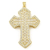 Rack Plating Brass Pave Cubic Zirconia Pendants KK-U029-02G-04-1