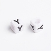 White Acrylic Horizontal Hole Letter Beads X-PL37C9308-Y-4