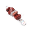 7Pcs Natural Quartz Crystal & Amethyst & Red Aventurine & Red Jasper & Red Agate & Green Aventurine & Lapis Lazuli & Synthetic Turquoise Chip Beaded Pendants PALLOY-JF03199-4