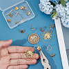 Beebeecraft 12Pcs 3 Style Brass Stud Earring Findings with Loop DIY-BBC0001-03-3