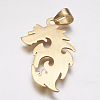 304 Stainless Steel Big Pendants STAS-K171-21G-2