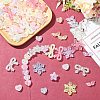 180Pcs 6 Styles Transparent Crackle Acrylic Beads OACR-YW0004-30-4