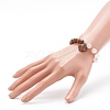 Wood Bead & Stone Bracelet BJEW-JB06104-7