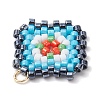 Seed Beads Beaded Charms PALLOY-MZ00324-04-4