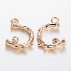 Branch Light Gold Plating Brass Glass Rhinestone Charms KK-M191-08-2