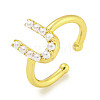 Rack Plating Brass Open Cuff Rings for Women RJEW-F162-01G-U-1