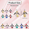36Pcs 6 Colors Angel Glass Pendants PALLOY-CA00009-2