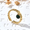 Brass Curb Chain Cuff Rings for Women RJEW-Z085-03G-02-2