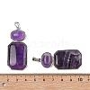 Natural Amethyst Human Body Shaped Pendants G-P552-03P-01-3