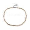 304 Stainless Steel Braided Cuban Link Chain Necklace for Women NJEW-P271-04B-1