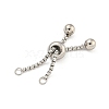 Non-Tarnish Adjustable 304 Stainless Steel Box Chain Slider Bracelet Making MAK-L038-001P-01-1