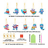 2 Sets 2 Style DIY Diamond Painting Sporting Panda Keychain Kits DIY-TA0003-80-12